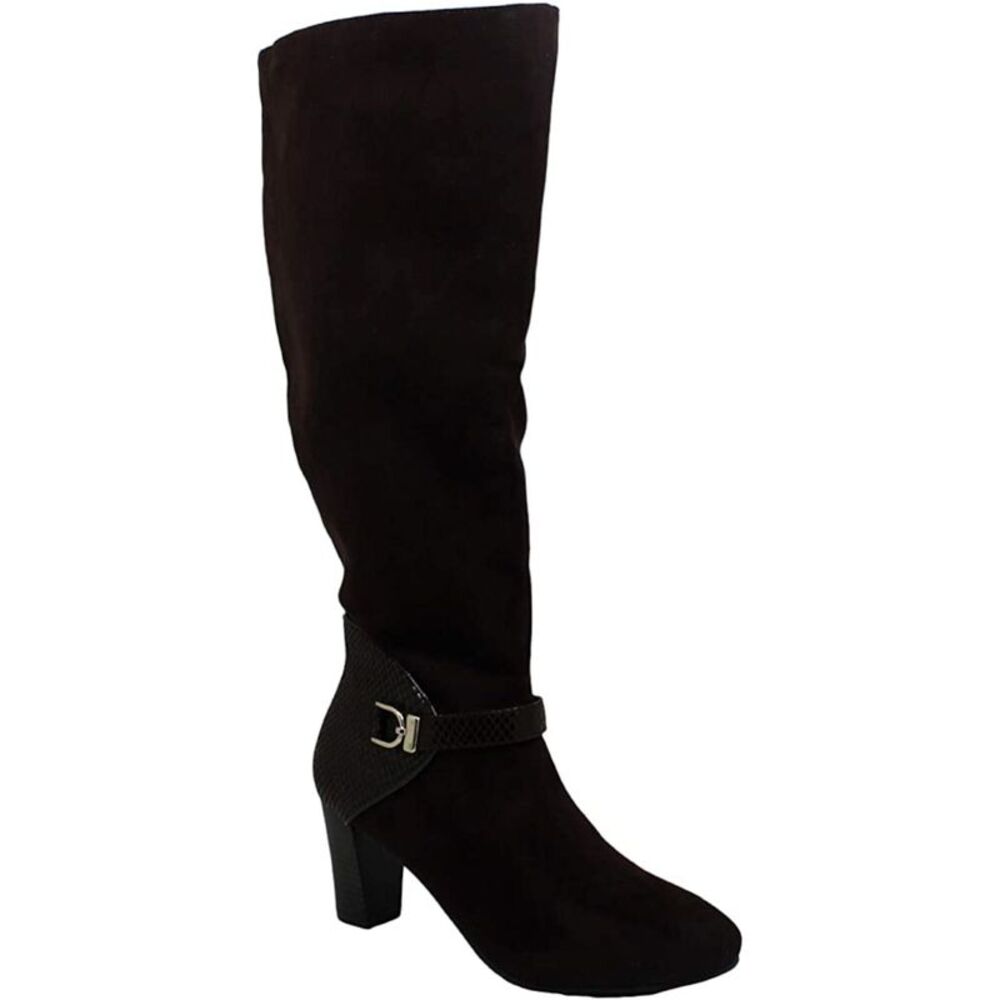 KAREN SCOTT Womens Black Snake Sharonn Round Toe Block Heel Heeled Boots 5.5 M